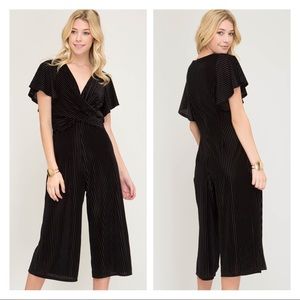 Velvet culote jumpsuit